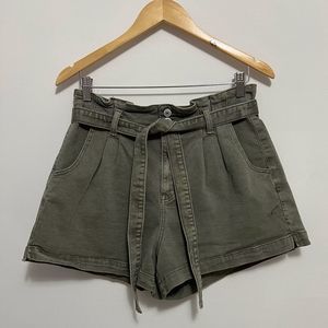 American Eagle Outfitters High Waist Shorts - Olive Green
